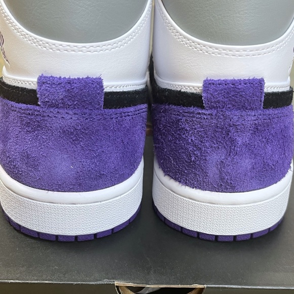 Nike Air Jordan 1 Mid SE Court Black Toe 852542-105 10 Purple - Picture 6 of 10